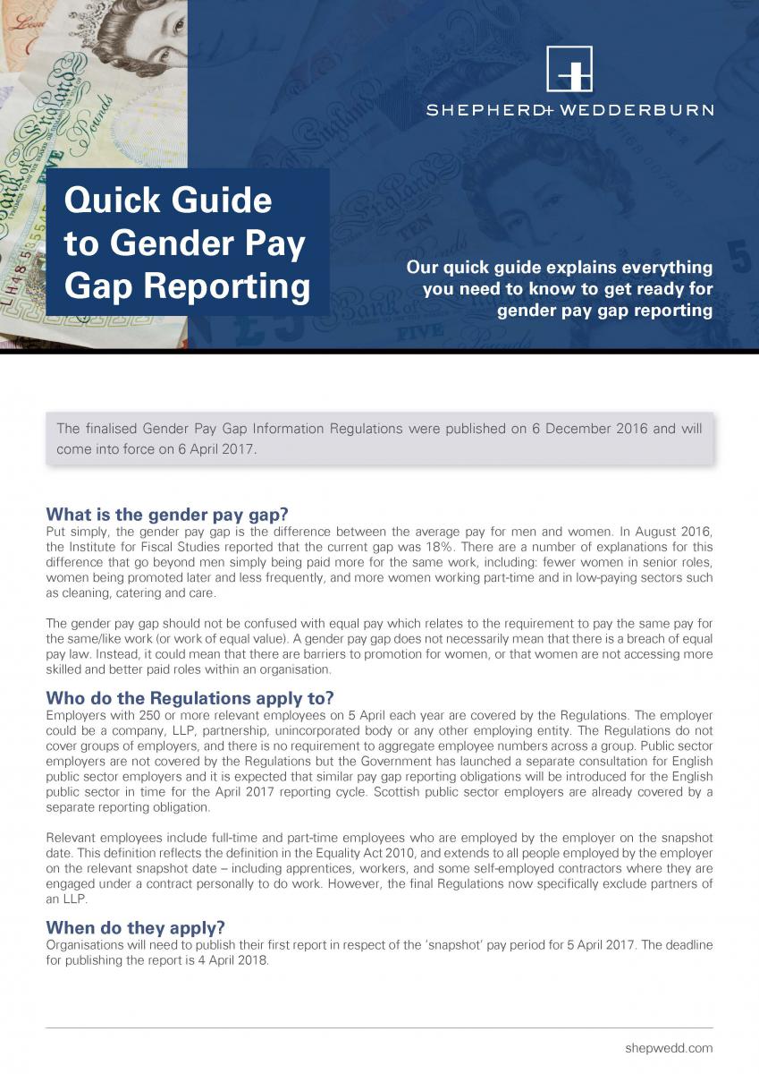 Gender Pay Gap Reporting PDF