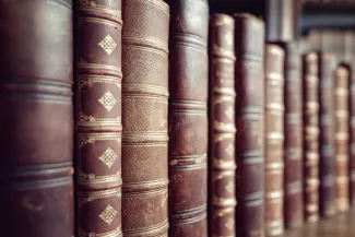 Law books on shelf