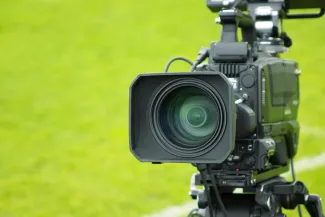 Camera on football field