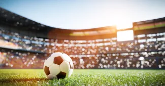 Soccer ball in stadium