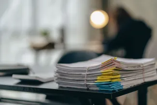 Legal paperwork on desk