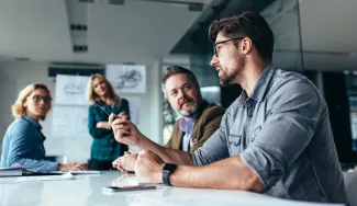 Man talking in business meeting