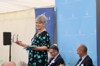 Emma Robertson from Shepherd and Wedderburn, chairing an event at the Royal Highland Show 2024