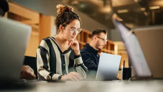 Woman at a computer
