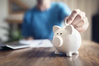 Money being put into a piggy bank