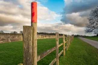 Fence marketing out boundaries on rural land