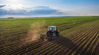 tractor at harvest