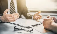 two people having a meeting