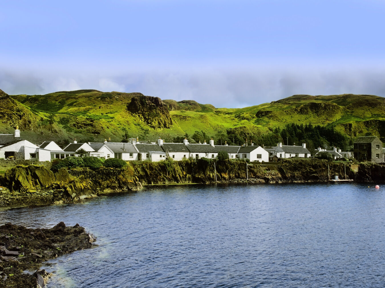 Rural Scotland houses near water