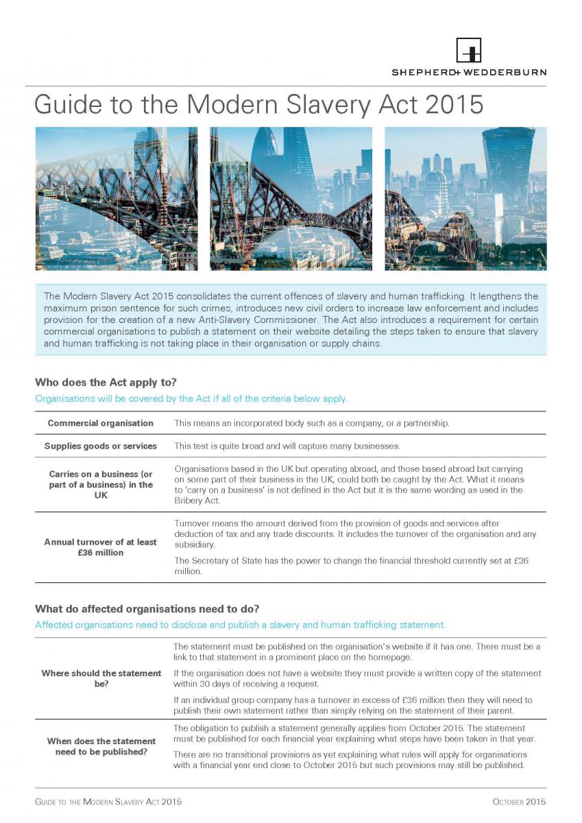 Guide to the Modern Slavery Act 2015