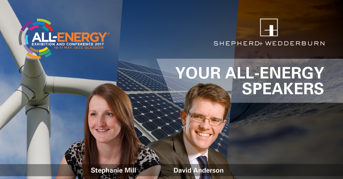 Put your questions to Shepherd and Wedderburn specialist lawyers at All-Energy