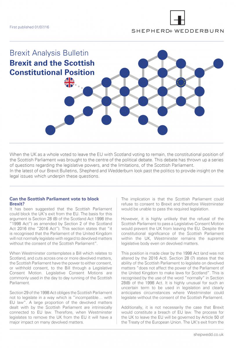 Brexit: What are the Scottish Parliament’s legislative powers and limitations?