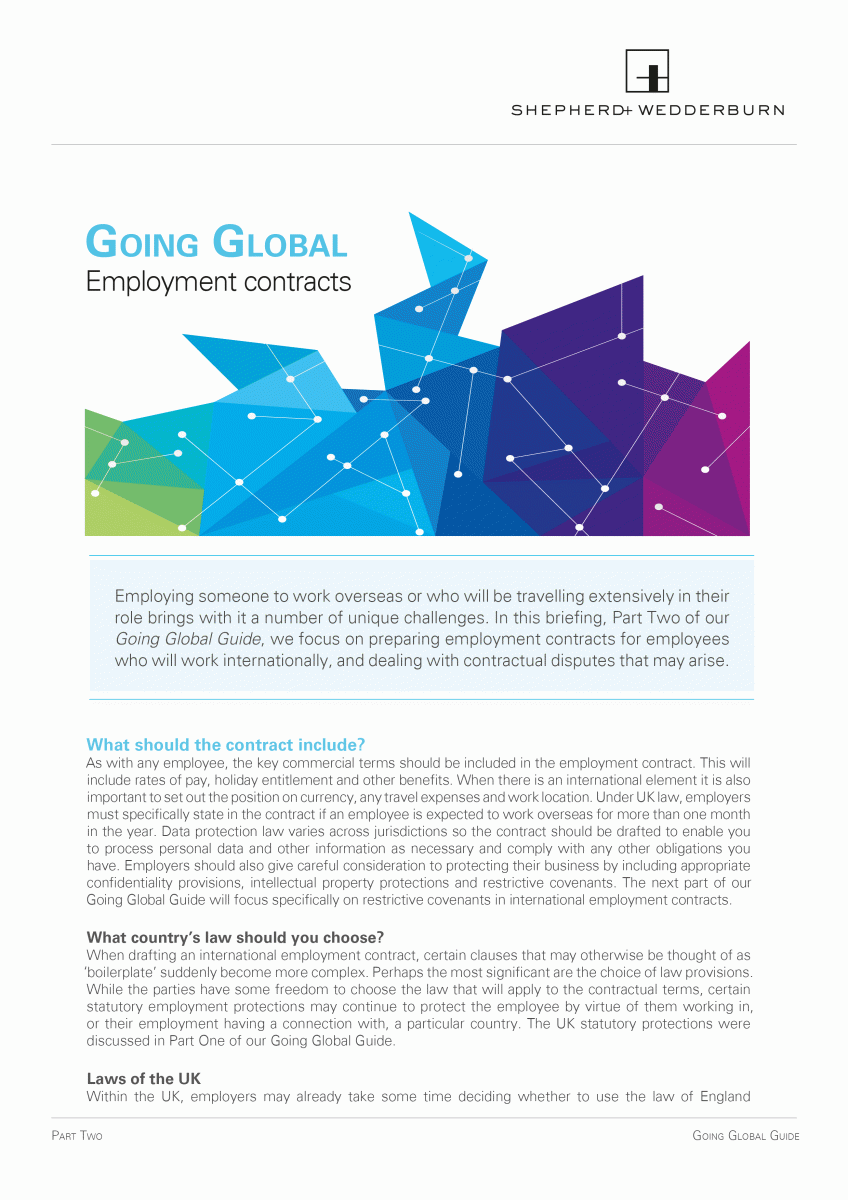 Going Global Guide Part Two: Employment contracts