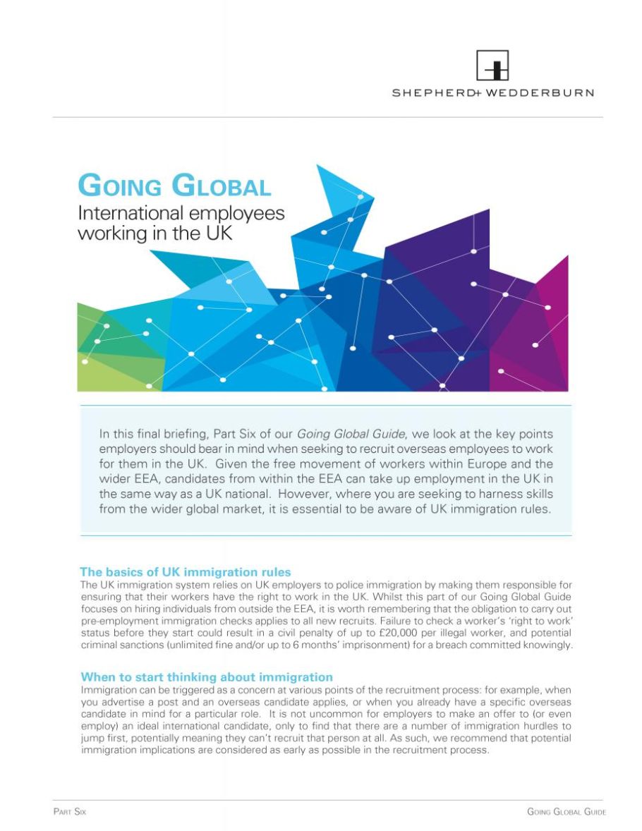 Going Global Part Six: International Employees Working in the UK