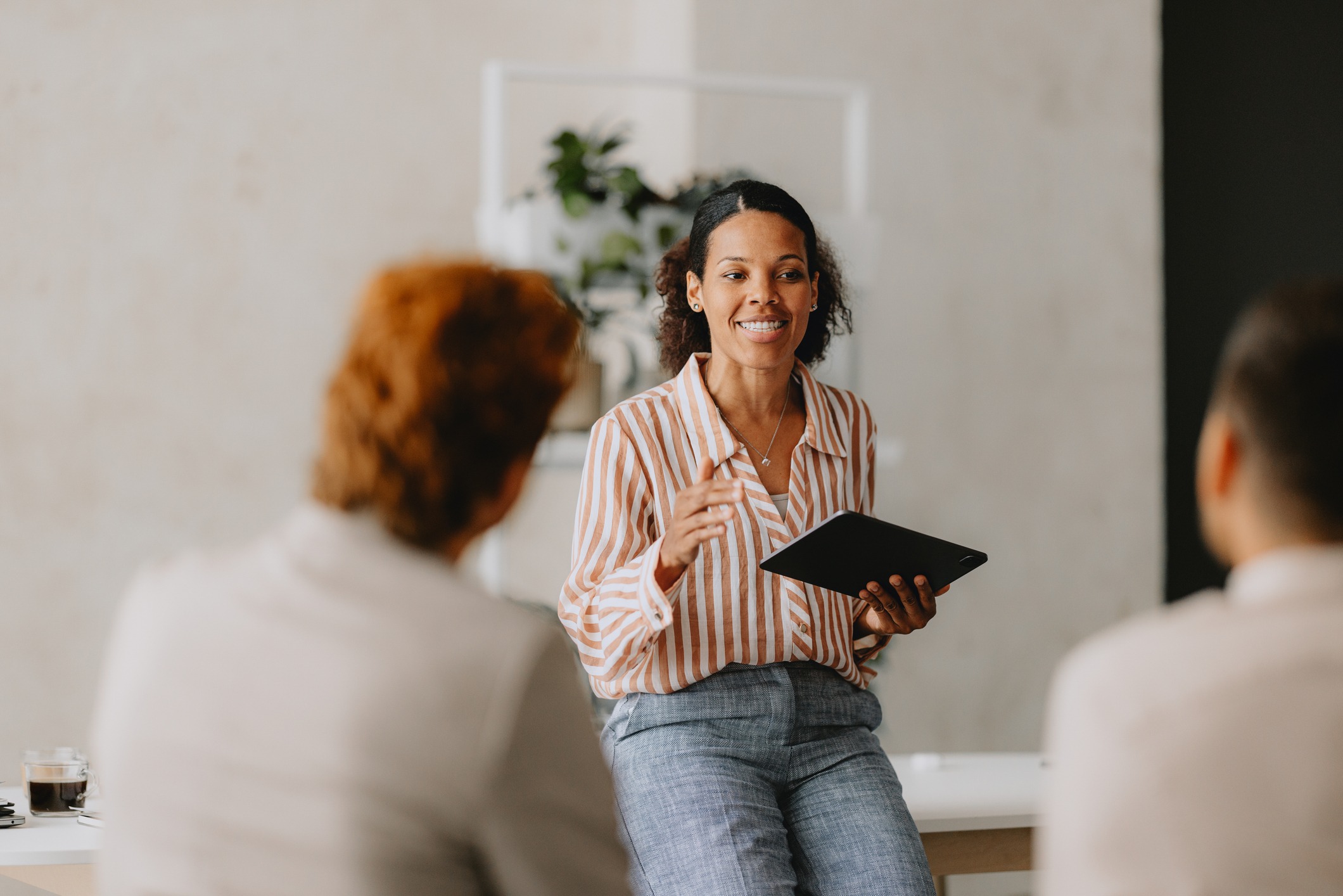 Woman speaking to group