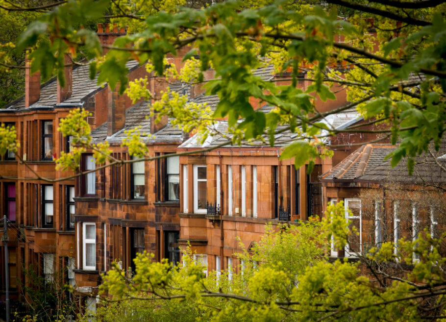 Row of tenement flats Glasgow Scotland