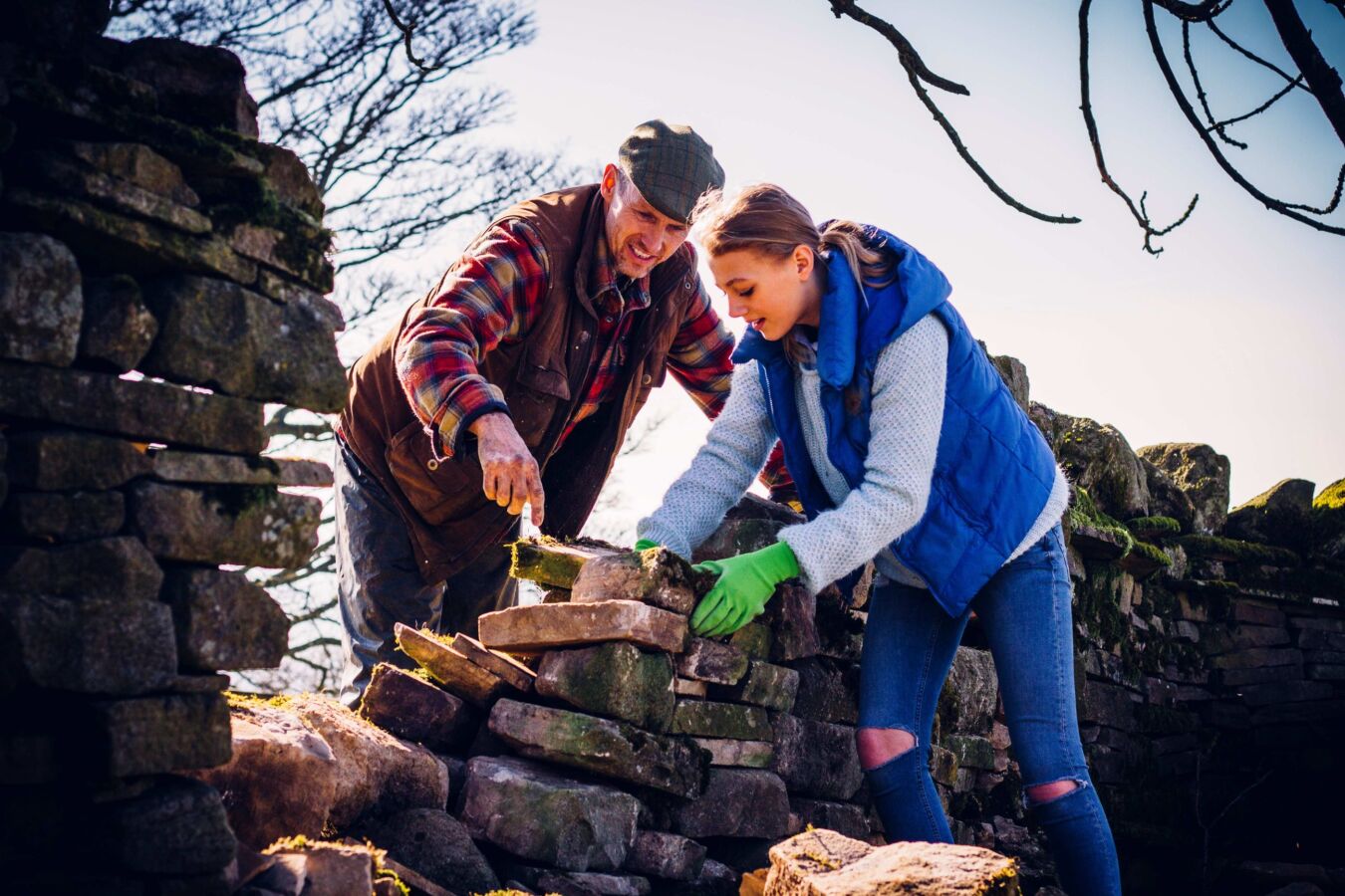 Father and daughter on a farm, successions planning