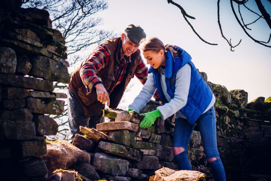 Father and daughter on a farm, successions planning